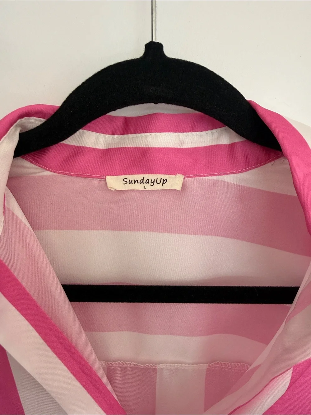 Sundry Pink and White Vertical Stripe Button-Down Shirt